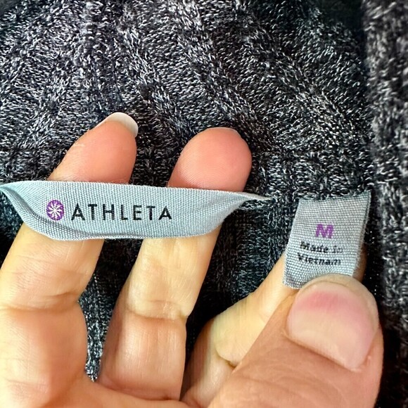 Athleta Tiburon Open Front Waterfall Draped Cardigan Charcoal Grey Size Medium - Picture 4 of 5